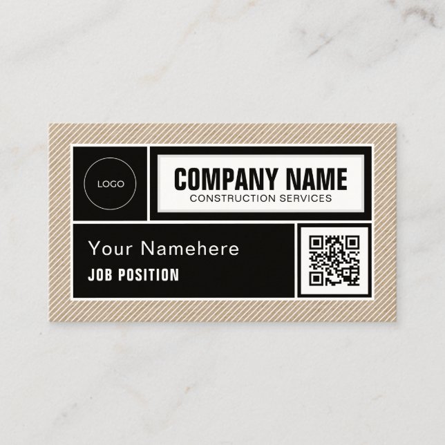 Construction site inspired geometric  business car business card (Front)