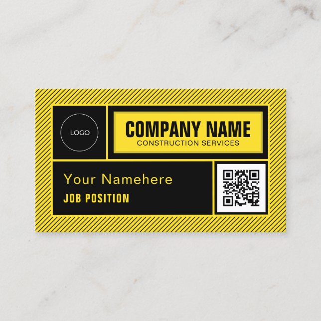 Construction site inspired geometric  business card (Front)