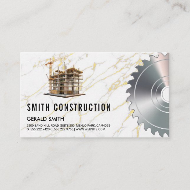 Construction Site Logo | Circular Saw Business Card (Front)