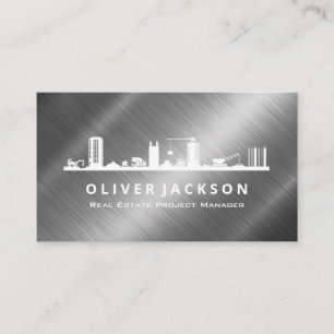 Construction Site Metallic Shine Business Card