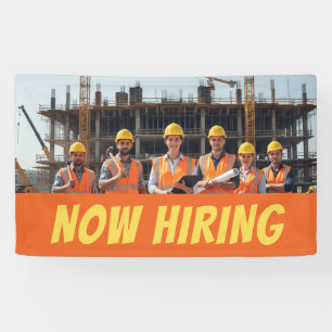 Construction Site NOW HIRING Banner – Customisable