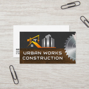 Construction Site   Real Estate Builders Business Card