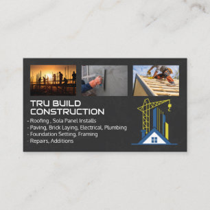 Construction Site   Roofer   Paver   Masonry Business Card
