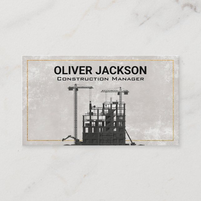 Construction Site | Scaffolding | Cranes Business Card (Front)