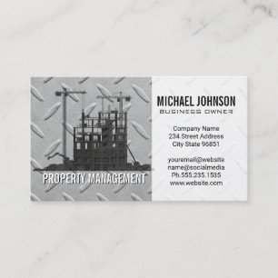 Construction Site Steel Contractor Business Card