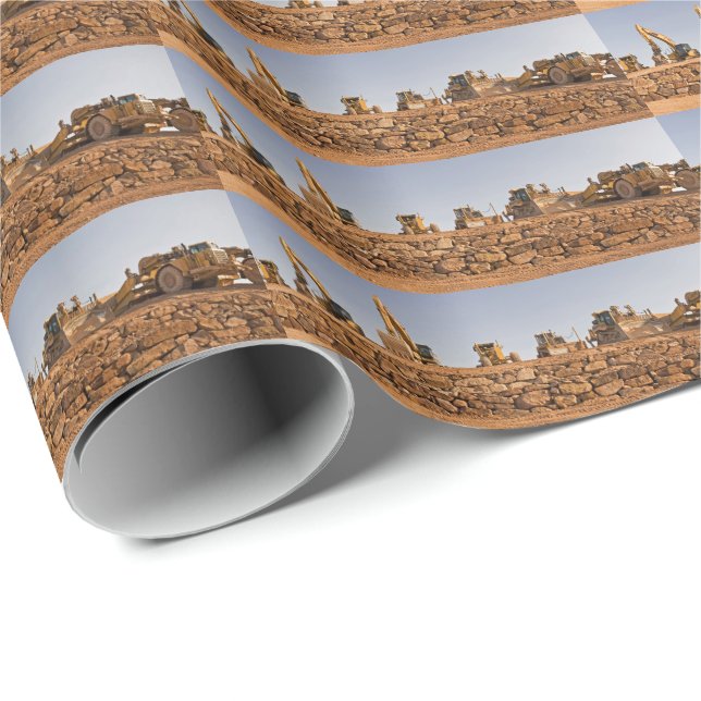 Construction Site Tractors Wrapping Paper (Roll Corner)