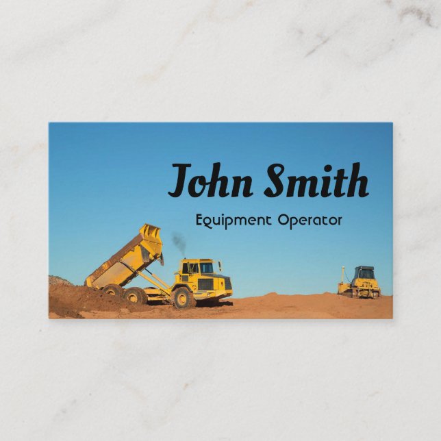 Construction Site Trucks Business Card (Front)
