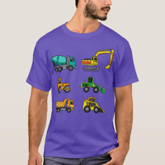 Construction Site Trucks Machine  Toys Birthday Ki T-Shirt