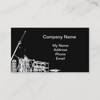 Construction Site with Crane Business Card