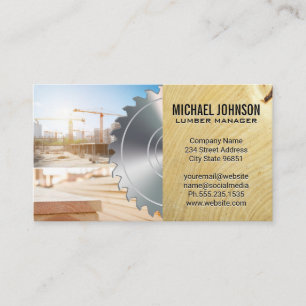 Construction Site Wood Panels Builder Business Card