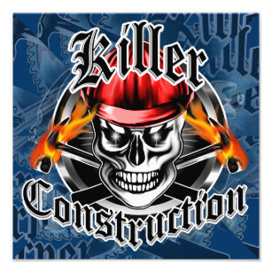 Construction Skull with Hard: Killer Construction Photo Print