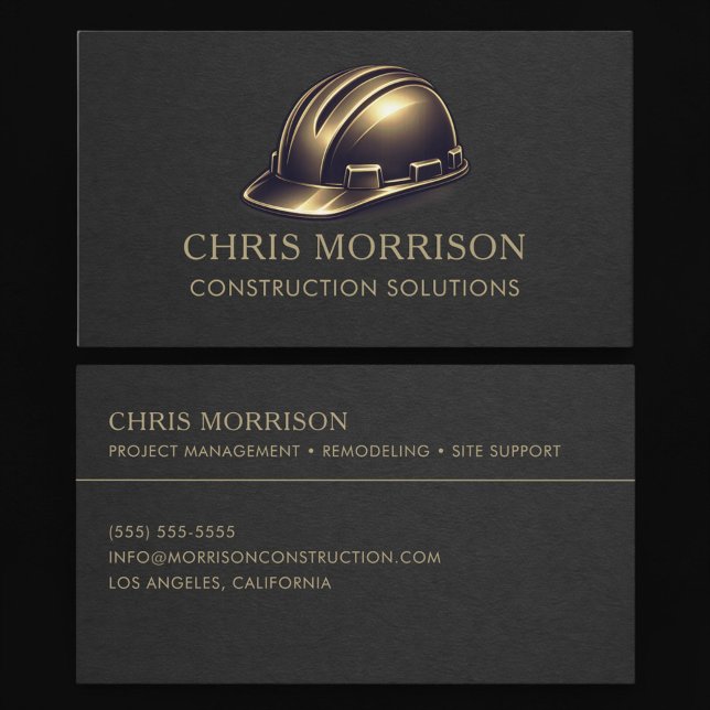 Construction Solutions Hard Hat Professional Business Card (Creator Uploaded)
