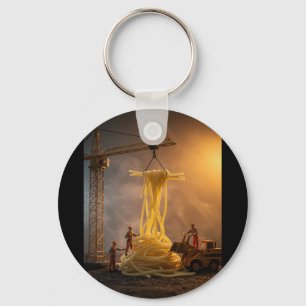 Construction Spaghetti Sticker  Key Ring