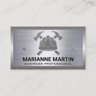 Construction Steel Logo   Metal   Carpentry  Business Card