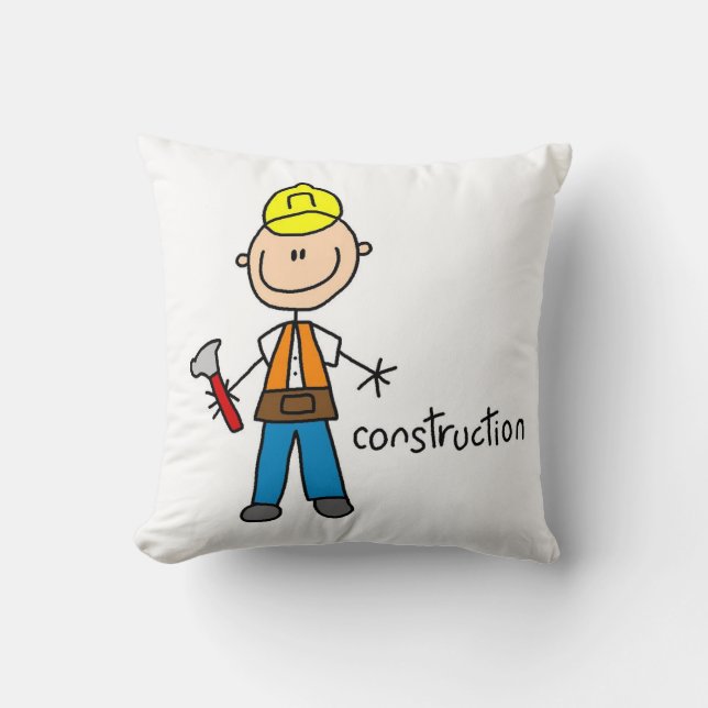 Construction Stick Figure Cushion (Front)