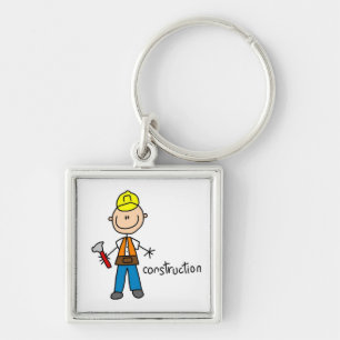 Construction Stick Figure Key Ring