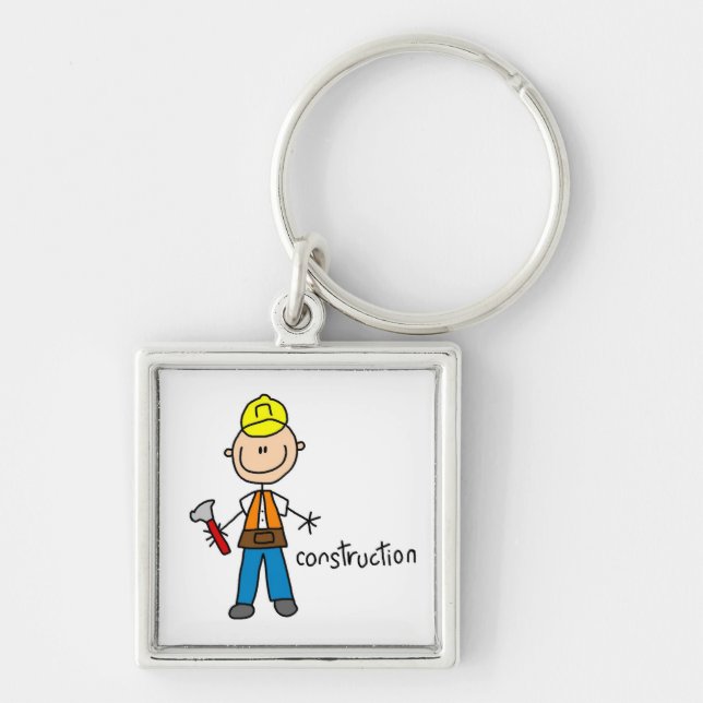 Construction Stick Figure Key Ring (Front)