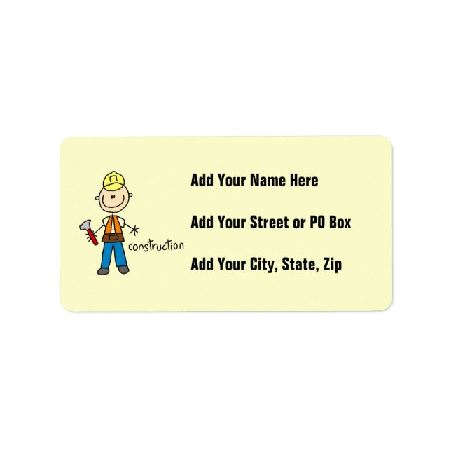 Construction Stick Figure Label (Front)