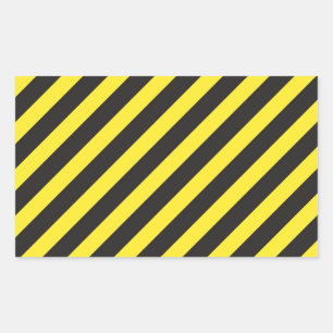 Construction Stripes Diagonal Rectangular Sticker