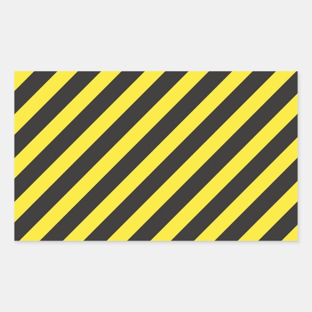Construction Stripes Diagonal Rectangular Sticker (Front)
