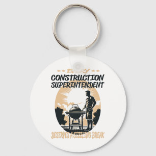 Construction Superintendent Funny Bbq Chef Or Gril Key Ring