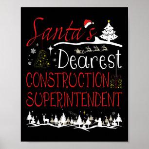 Construction Superintendent Xmas Job Cute Christma Poster