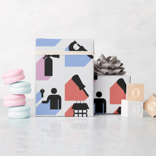 Construction Symbols Wrapping Paper