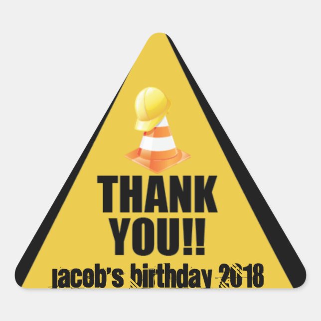 Construction Thank You Stickers (Front)
