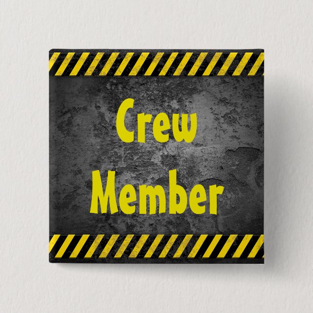 Construction theme 15 cm square badge (Front)