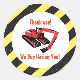 Construction Theme Classic Round Sticker