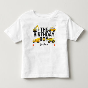 Construction Theme Dump Truck Kids Birthday Toddler T-Shirt