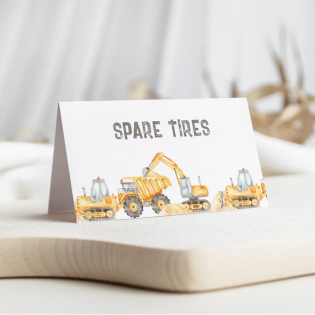 Construction Theme Food Labels Place Card (Creator Uploaded)