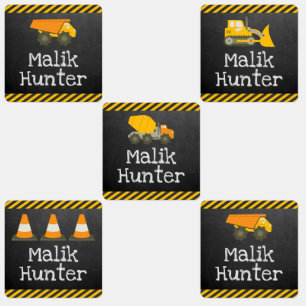 Construction Theme Kids Name Labels for Clothing
