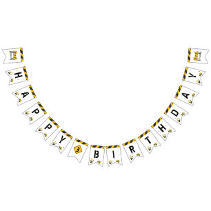 Construction Theme Trucks Kids Any Age Birthday Bunting