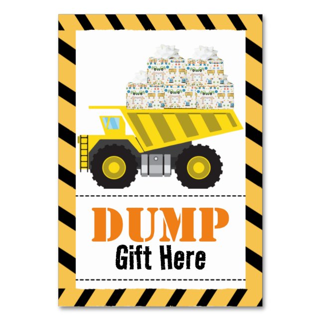 Construction-Themed Birthday Gift Station Card (Front)