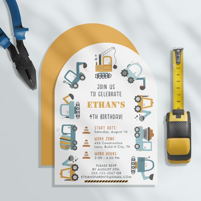 Construction Themed Birthday Invitation for Boys I (Creator Uploaded)