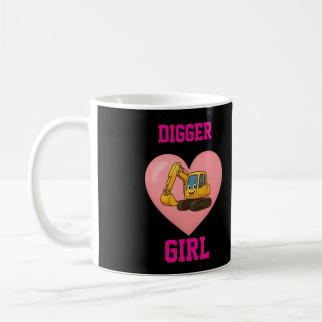 Construction themed 'DIGGER GIRL' mug (Left)