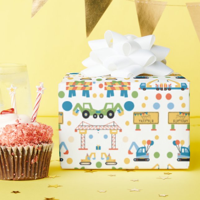 Construction Themed Gift Wrapping Paper (Birthday Party)