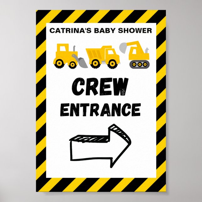Construction themed party Sign (Front)
