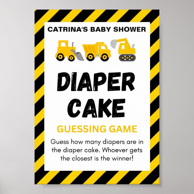 Construction themed party Sign (Front)
