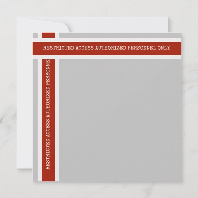 Construction Themed Restricted Access Red Tape Card (Back)