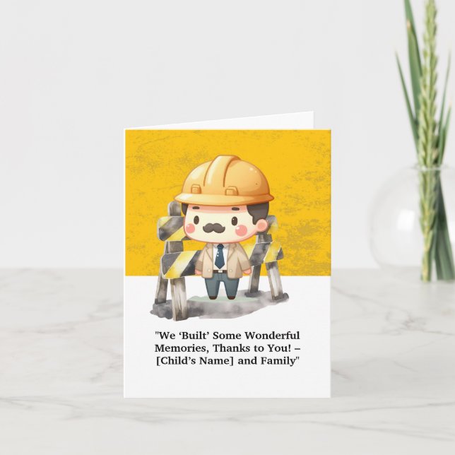 "Construction-Themed Thank You Card – Appreciate  (Front)