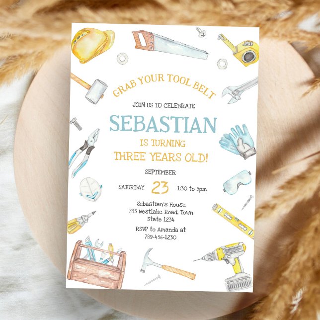Construction Tools Birthday Invitation (Creator Uploaded)