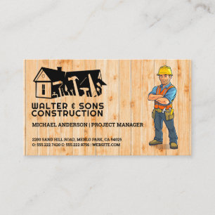 Construction Tools Blue Collar Worker Business Card