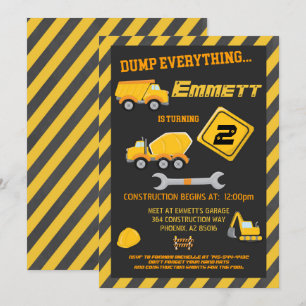 Construction Tools Boy Birthday Party Invitation