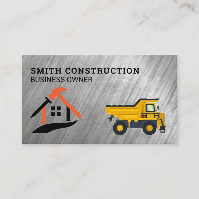 Construction Tools Bulldozer | Home Repair Business Card (Front)