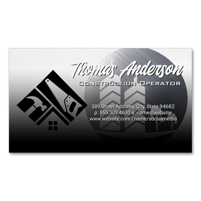 Construction Tools | Commercial Buildings  Magnetic Business Card (Front)