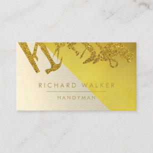 Construction Tools Handyman Gold Black Business Ca Card