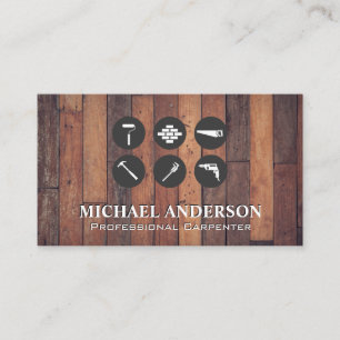 Construction Tools Hardwood Business Card