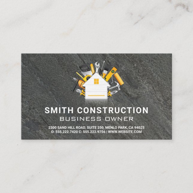 Construction Tools | Home Improvement | Slate Business Card (Front)